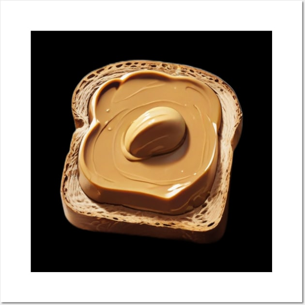 Peanut Butter Toast Sandwich Yummy Kawaii Vintage Retro Since Wall Art by Flowering Away